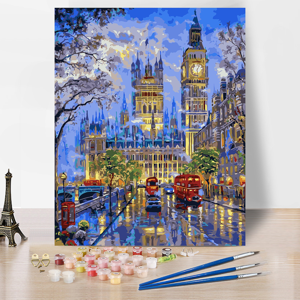 Adults Paint by Numbers Kit - TISHIRON Big Ben DIY Painting by Numbers Kits for  Adults Beginner Kids, 16”x20” London Arts Craft for Home Wall  Decor(Frameless) 